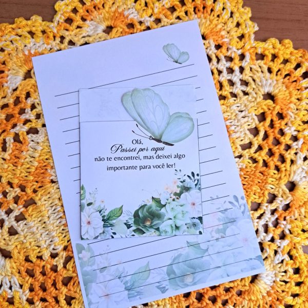 KIT DIGITAL ENVELOPE + CARTA A5 ( PASSEI POR AQUI ) COLEÇÃO BORBOLETAS - Imagem 14