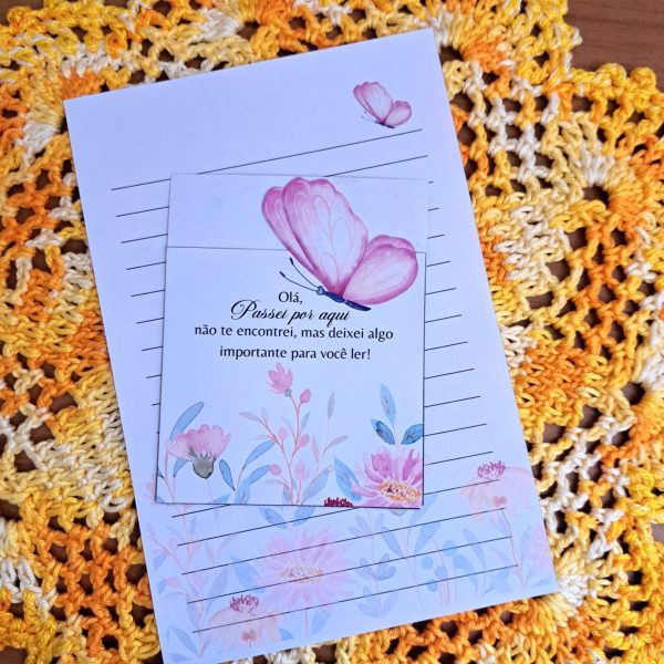 KIT DIGITAL ENVELOPE + CARTA A5 ( PASSEI POR AQUI ) COLEÇÃO BORBOLETAS - Imagem 15