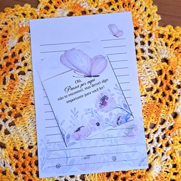 KIT DIGITAL ENVELOPE + CARTA A5 ( PASSEI POR AQUI ) COLEÇÃO BORBOLETAS - Imagem 18