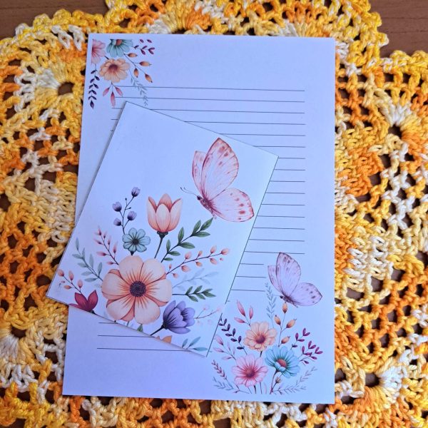 KIT DIGITAL ENVELOPE SEM ABA + CARTA A4 - COLEÇÃO FLORAL PRIMAVERA - Imagem 2