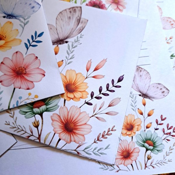 KIT DIGITAL ENVELOPE SEM ABA + CARTA A4 - COLEÇÃO FLORAL PRIMAVERA - Imagem 9