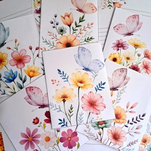 KIT DIGITAL ENVELOPE SEM ABA + CARTA A4 - COLEÇÃO FLORAL PRIMAVERA